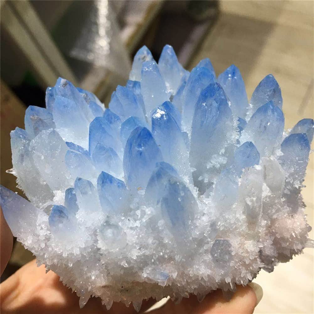 Amazon.co.jp: 天然水晶の原石 美しい天然ブルークリスタルクラスター